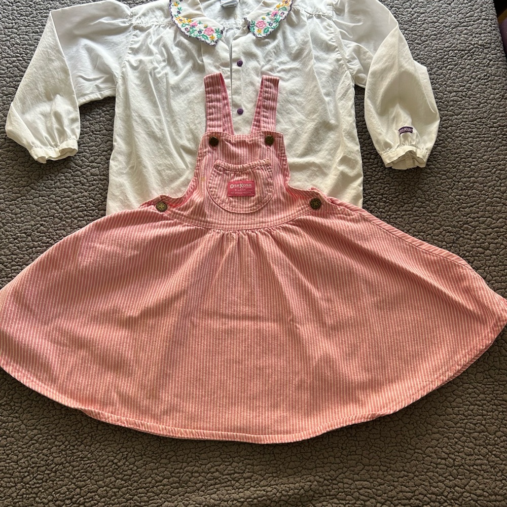 OshKosh B'gosh Purple and Pink Dress Set with Blouse - Picture 3 of 6